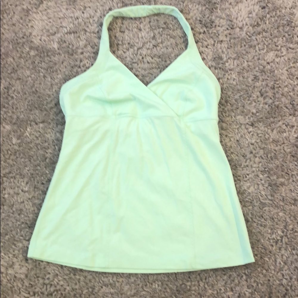 EUC LuLuLemon mint green tank Dot Size 10